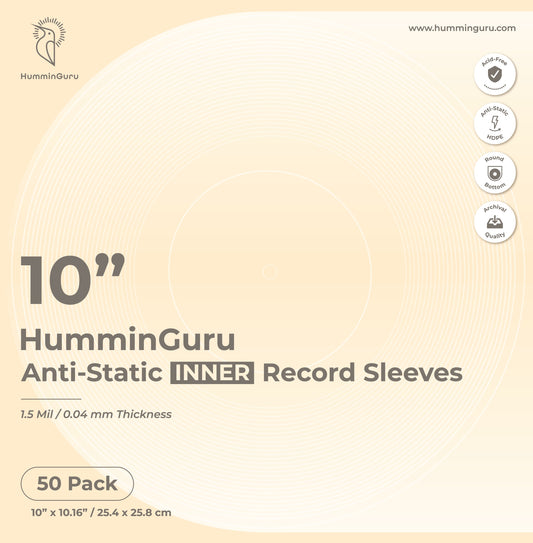 HumminGuru 10" Anti-Static Inner Record Sleeves (50 pack)