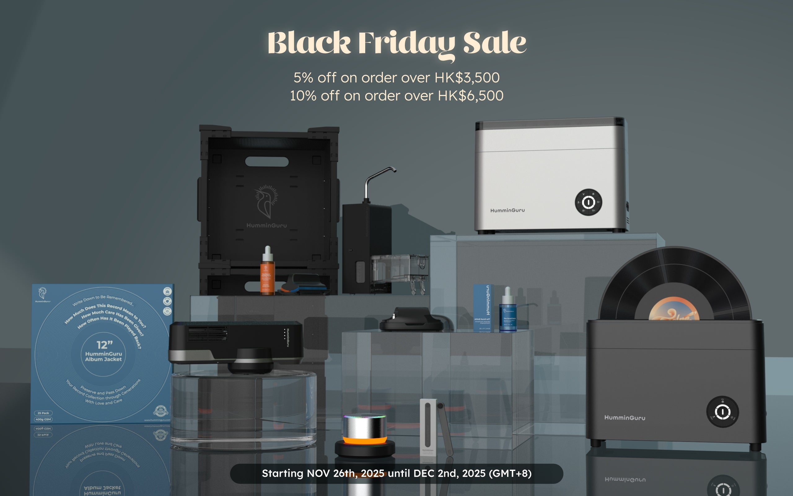 ハミングル製オール・イン・ワン超音波式レコードクリーナー 給水