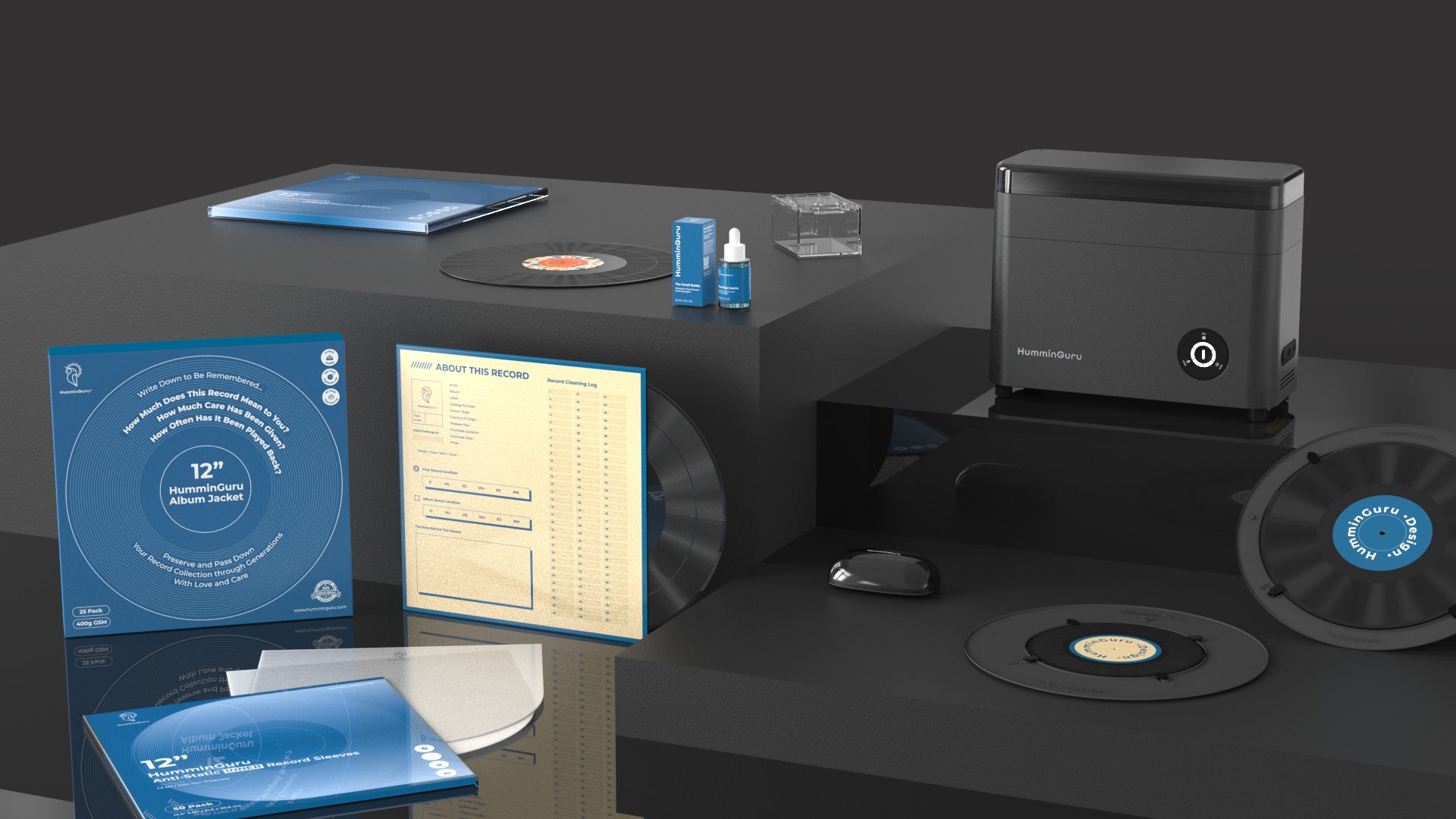 HumminGuru all-in-one ultrasonic vinyl record cleaner