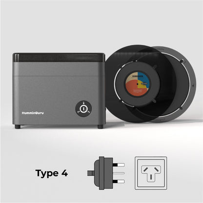 HumminGuru Ultrasonic Vinyl Record Cleaner Bundle with 7" + 10" Record Adapters (Dark Gray) - HumminGuru